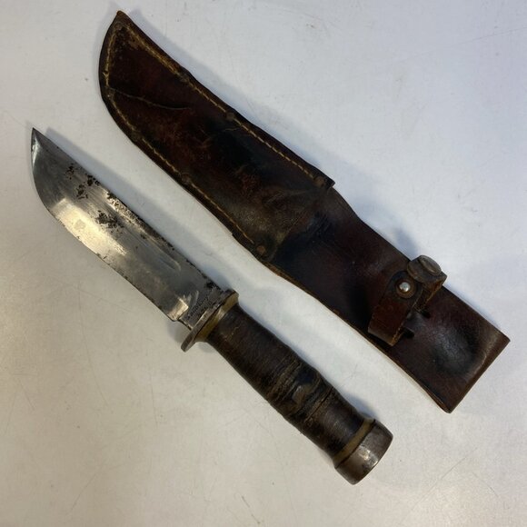 Vintage WWII Cattaraugus 225Q Quartermaster Fighting Knife Original With Sheath - Picture 1 of 13